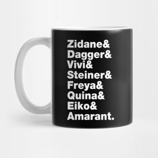 Final Fantasy 9 Characters (White Text) Mug